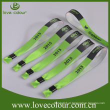 Personalizado Poliéster Satin Ribbon Pulseira com logotipo personalizado